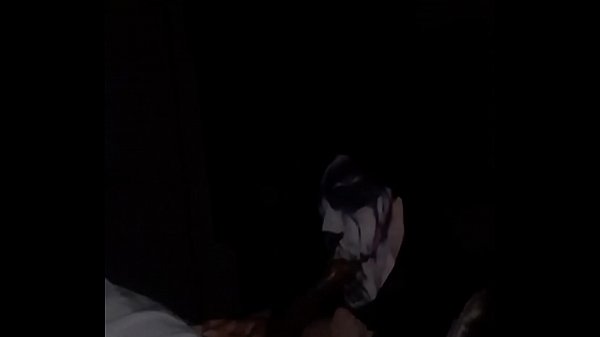 Amazing monster giving blowjob in mask. Cosplay