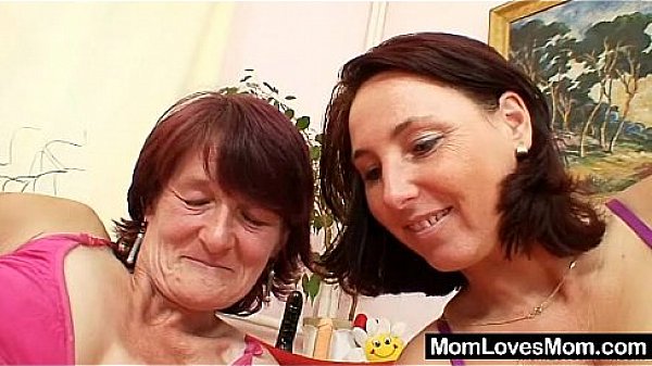 Hairy toyed by busty mature lesbian