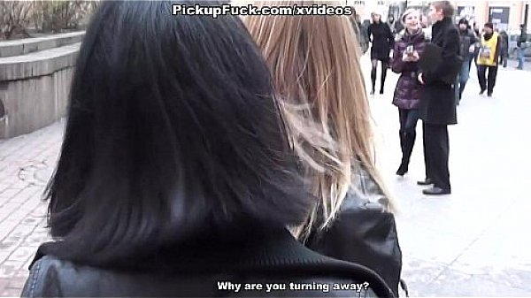 brunette in stockings fucked in a public toilet