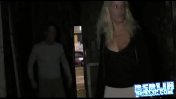 Busty German fucks in dark alley