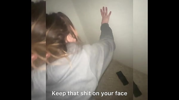 Cuck submits to master while his girl gets fucked in bathroom