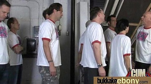 Ebony chick fucked hard in group sex action 5