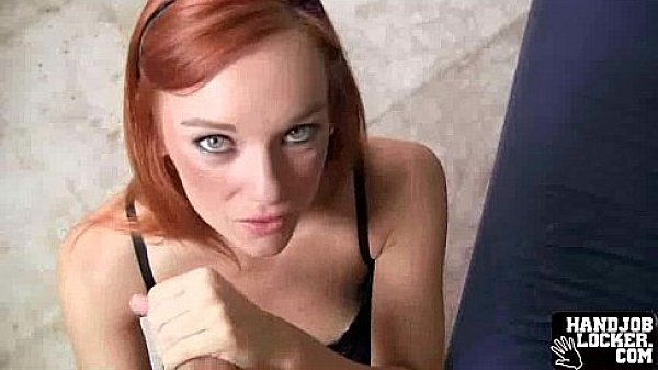 Redhead slut handjob
