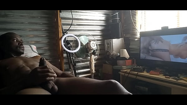 Stroking my bbc while watching porn 3bbc banging a while chick