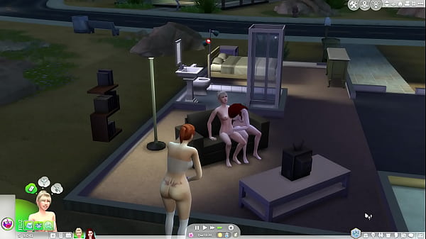 Lesbicas transando e a vizinha espionando - the sims 4  
