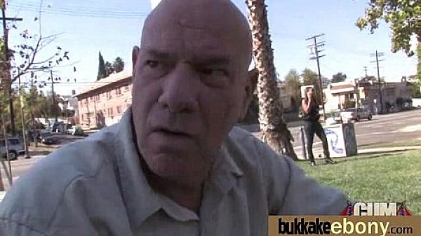 Ebony gets group cumshots 17