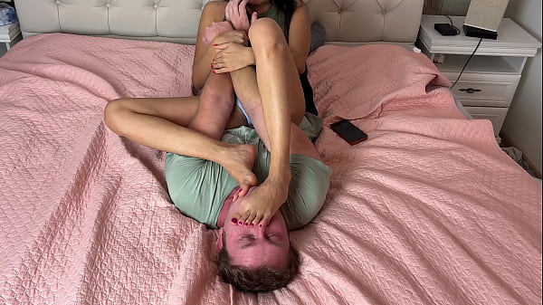 Defeated Under Asian Feet In Wrestling Hold