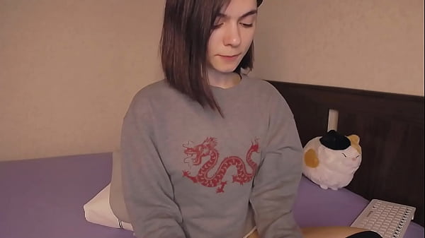 Sexy fit young brunette fucking her clit