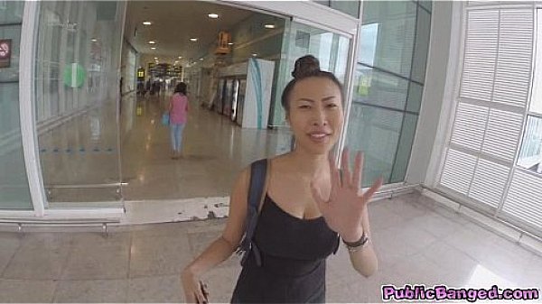 Big titted asian Sharon Lee fucked in public airport parking lot