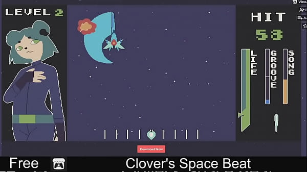 Clover's Space Beat (free game itchio) Rhythm, Visual Novel  