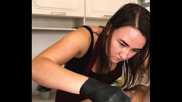 The client's sperm erupted unexpectedly like a volcano! Ejaculation in front of a young student  