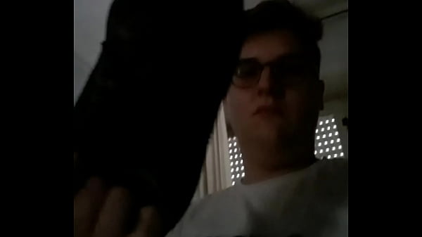 Gay masturbation with a shoe  