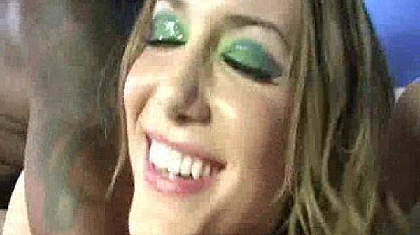 A Blonde Babe Swallows Interracial Cum