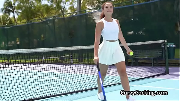 Tennis with sexy black client turns to cock milking