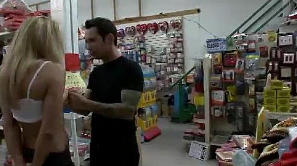 Hot blonde MILF fucked in store