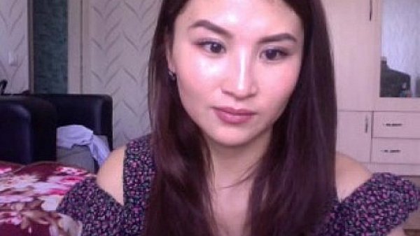 Cute Asian webcam girl play with toy