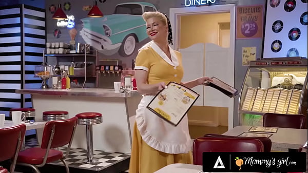 MILF From The 50s Fucks Teen In Diner
