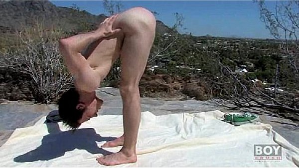 Athletic young man jerks off passionately