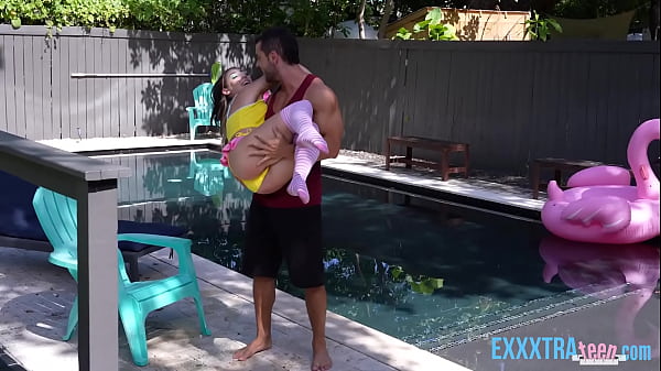 Small teen Violet gives him a blowjob  