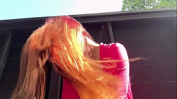 European Stepmom Artemisia Love Outside hair fetish slow mo