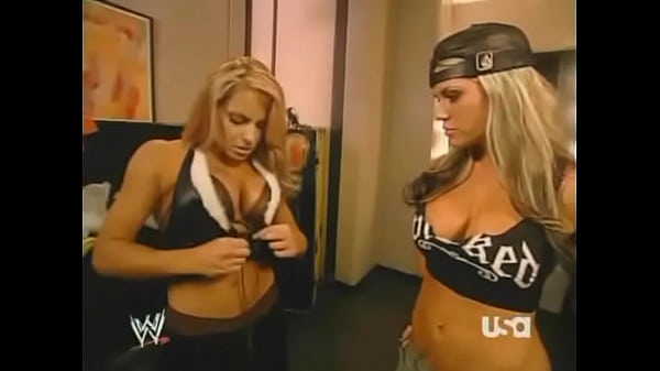 Trish Stratus & Ashley Massaro adjust each others ring gear