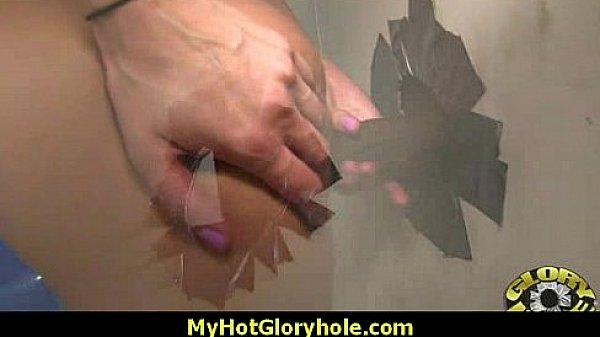 I sneak Black BJ as I fuck husband thrue gloryhole 24