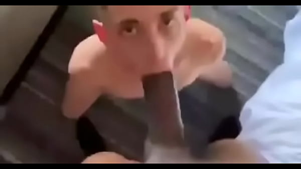 Monster black cock sucked by white twink