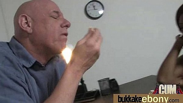 Ebony babe sucks too many white cocks 8