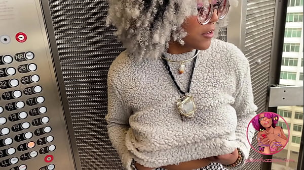 Nerdy Ebony Public Flashing  