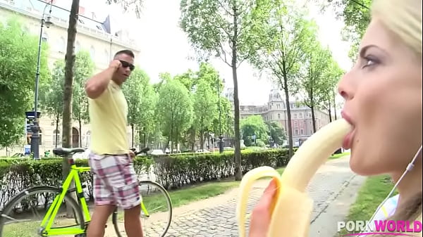 Biker bangs Cayenne Klein's tight shaved pussy really hard GP1043