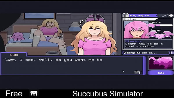 Succubus Simulator (free game itchio) Visual Novel, 2D, Adult, Erotic, femdom, LGBT, NSFW, Pixel Art  