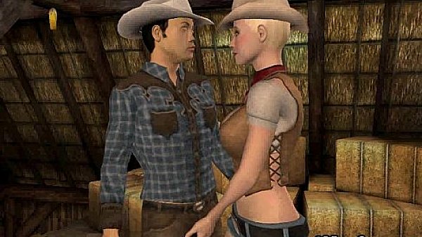 Tasty 3D cartoon cowgirl getting fucked in a barn