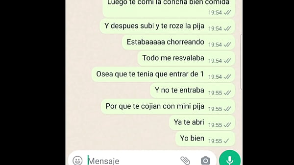 Charlando por whatsap con mi nena cuando la coji por primera vez