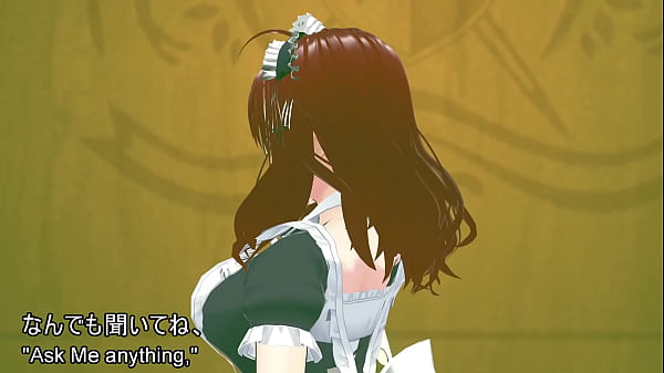 The young maid girl's innocent self pleasure～The fingers groping her breasts and the not-too-thick thighs peeking out from the slit in her maid skirt.  