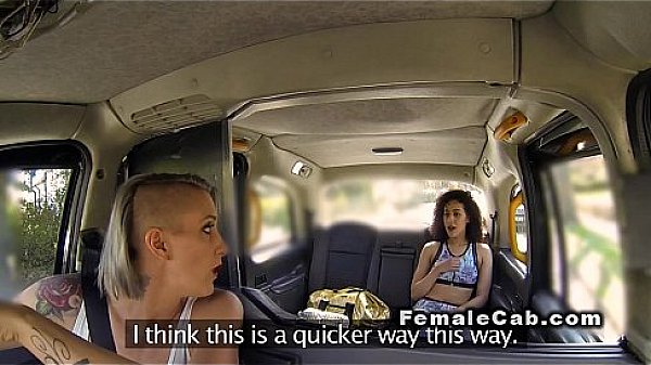 Blonde cab driver licks big ass customer