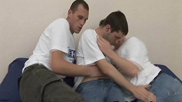 Sexy Gay Threesome Barebacking Sex and Cumswapping