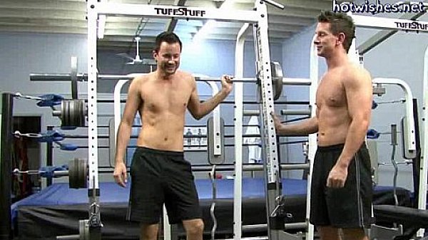 Two naughty gays having anal sex at the gym