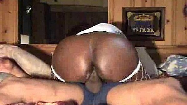 Black booty rides cock and gets creampied