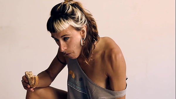 Eating and Fucking in a Reverse Cowgirl - Food fetish  