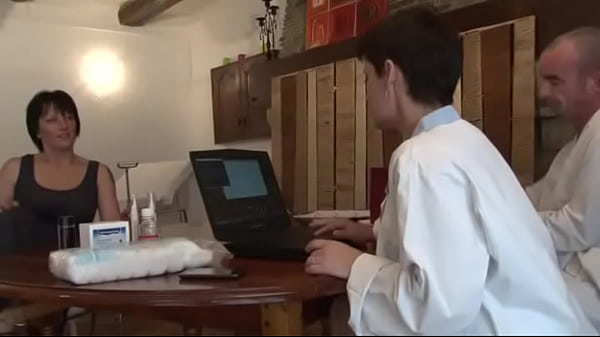 Mature brunette getting shaved, fist-fucked and sodomized at the gyneco