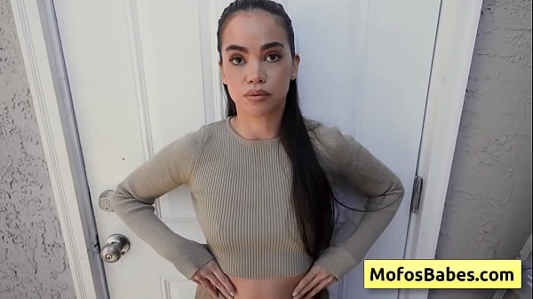 Hot black haired slut sucking dick pov style and swallow it deep down her throat  