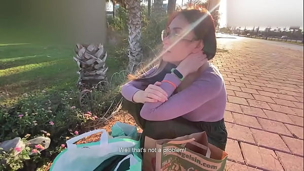 The girl thanks for the help, sucks, jumps on the dick and gives her a fuck