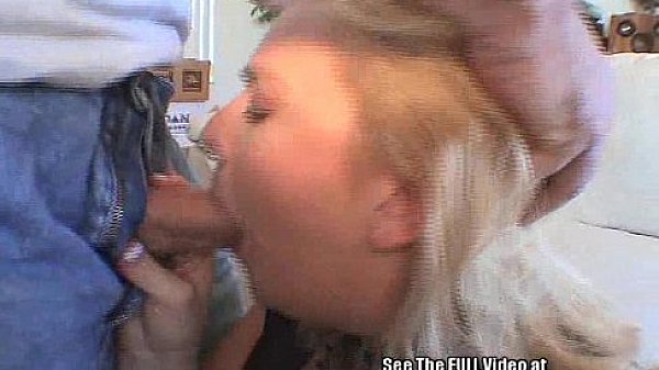 Blonde Bimbo Sucks Off Husbands Friends