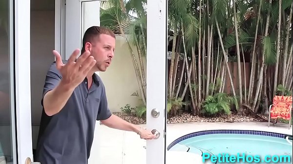 Tiny teen sunbathing and sucking