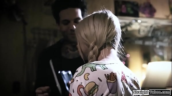 Pregnant stepsister asks stepbrother to fuck one last time.He fucks her rough and spanks her.The petite blonde is facefucked and he fingers her pussy