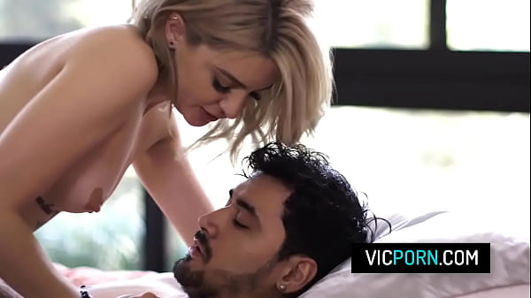 Hot teen couple rough fuck in the bedroom