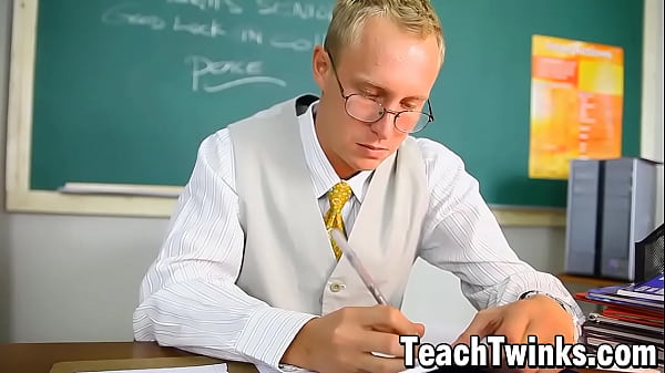 Teacher barebacks adorable young student  