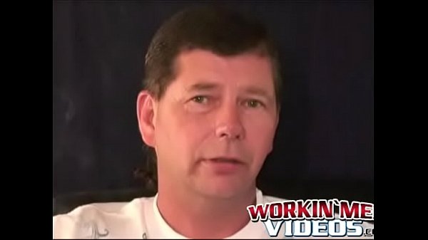 Hairy older dude rubs one out solo  