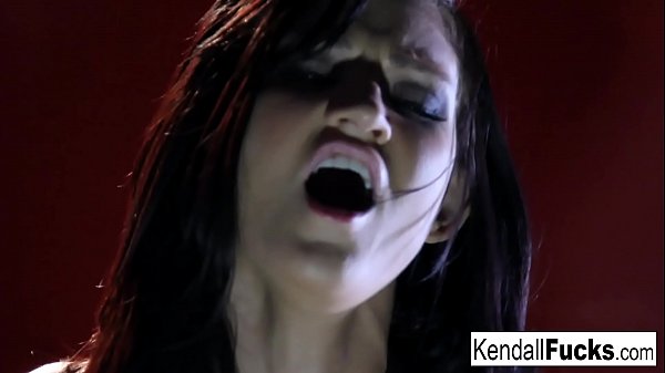 Hot brunette plays with her wet pussy  