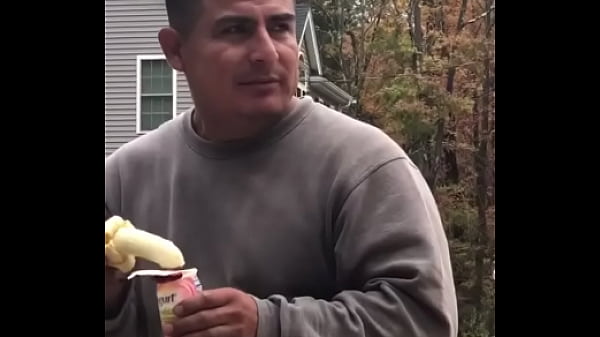 Men sexually sucks banana in front of coworkers 